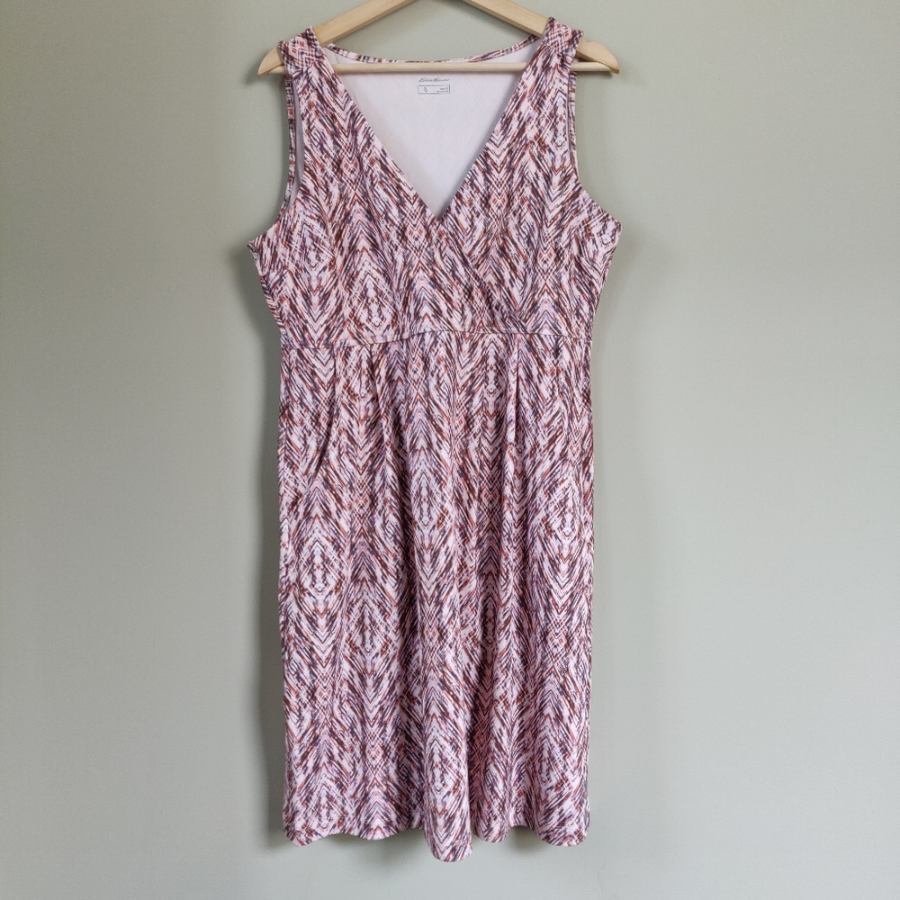 Eddie Bauer Women's Aster Crossover Dress Dusty Rose Large - Picture 2 of 9